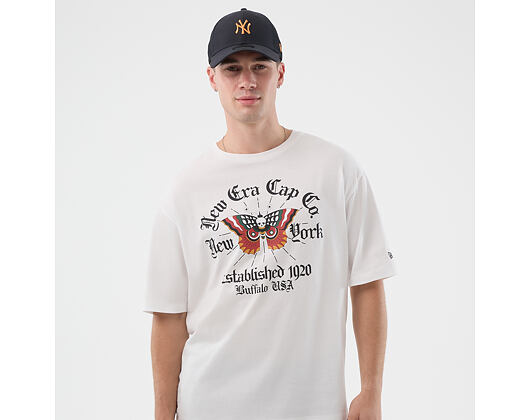 Tee New Era - Branded Oversized Graphic Tee - White