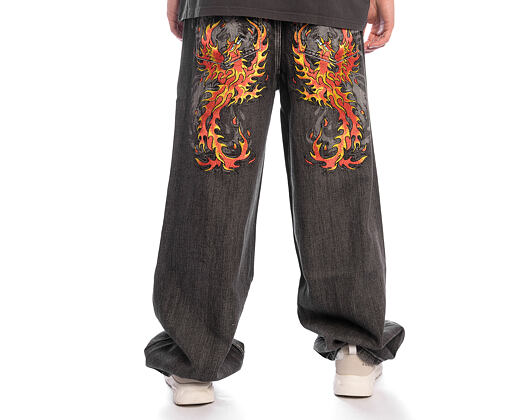 Pants Ed Hardy - Embroidered Angel Xxtra Fit Jeans - Distressed Black Wash