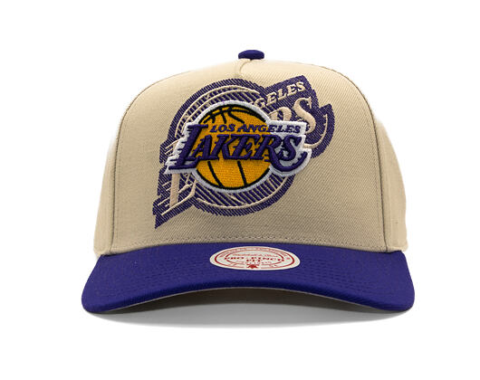 Cap Mitchell & Ness - Off Tilted - NBA - Los Angeles Lakers - Off White