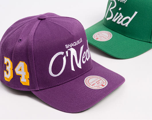 Cap Mitchell & Ness - Player Script Hwc - NBA - Los Angeles Lakers - Shaquille O'Neal - Purple_White