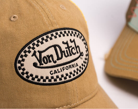Cap Von Dutch - California Checkered Patch Baseball - Tan / Yellow