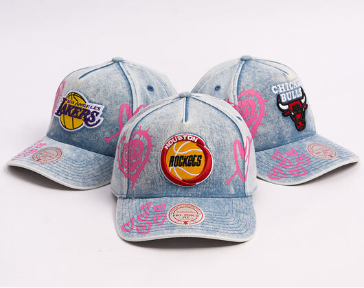 Cap Mitchell & Ness - Painted Love - NBA - Houston Rockets - Light Blue