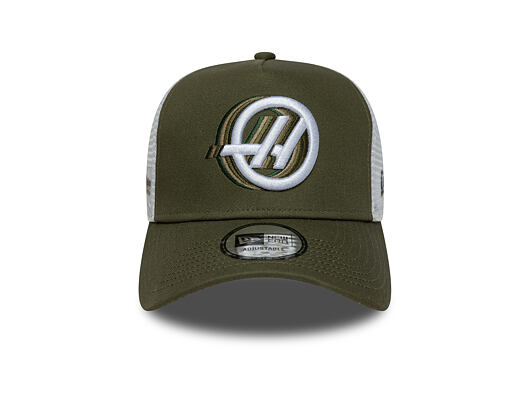 Cap New Era - F1 Seasonal 9FORTY A-Frame Trucker - HAAS F1 - New Olive