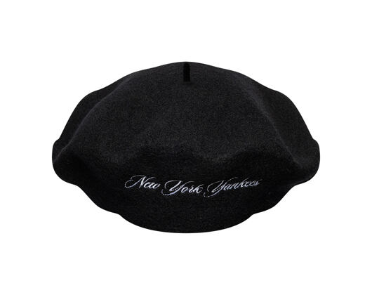 Womens Beret New Era - MLB Wool Script Beret - NY Yankees - Black
