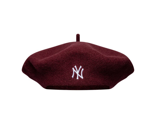 Womens Beret New Era - MLB Wool Script Beret - NY Yankees - Burgundy