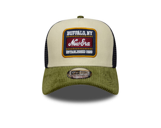 Cap New Era - Branded Patch Cord 9FORTY A-Frame Trucker - Cream / New Olive