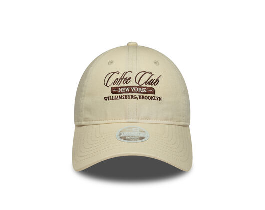 Womens Cap New Era - Branded Cafe Slogan 9TWENTY - Cream / Deep Auburn