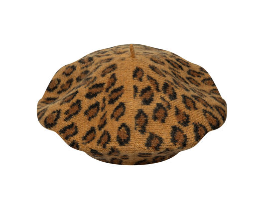 Womens Beret New Era - MLB Leopard Beret - NY Yankees - Stone / Black