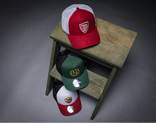 Cap New Era - Faux Suede 9FORTY A-Frame Trucker - AS Roma - Red