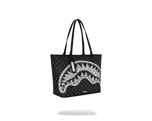 Bag Sprayground - Black And White Drip Check Shark Tote
