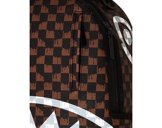 Backpack Sprayground - Brown And Cream Drip Check Shark Backpack