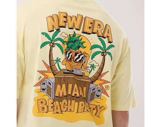 Tee New Era - Branded Beach Party Graphic Oversized Tee - Yellow