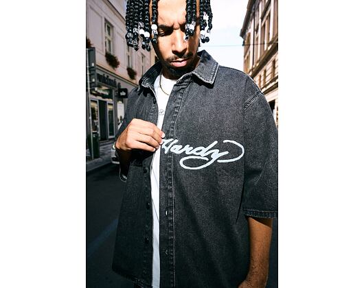 Shirt Ed Hardy - Mens Eagle And Stars Relaxed Denim Shirt - Black