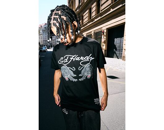 Tee Ed Hardy - Mens Double-Panther Tshirt - Black