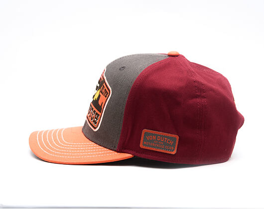 Cap Von Dutch - Dead Or Alive Skull Patch Premium Semi Curve - Red / Grey / Orange
