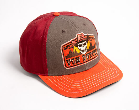 Cap Von Dutch - Dead Or Alive Skull Patch Premium Semi Curve - Red / Grey / Orange