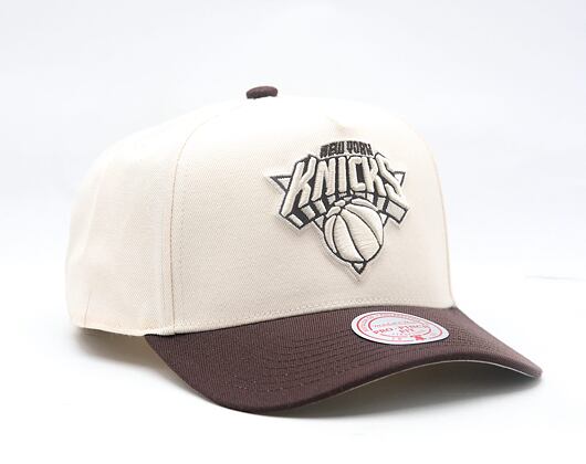 Cap Mitchell & Ness - NBA Brown And Cream Pro Snapback - New York Knicks - Cream