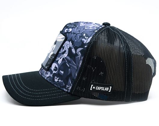 Cap Capslab - Looney Tunes Trucker - Bugs Bunny Toon Print - Navy / Black