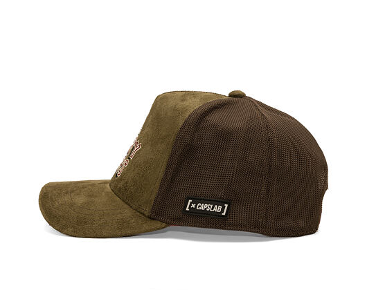 Cap Capslab - Looney Tunes Trucker - Bugs Bunny Logo Peek Suede - Olive / Brown