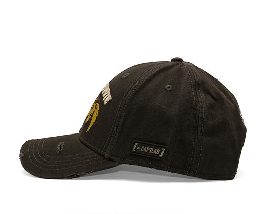 Cap Capslab - Looney Tunes Baseball Cap - Wile E. Coyote Caution Distressed - Black