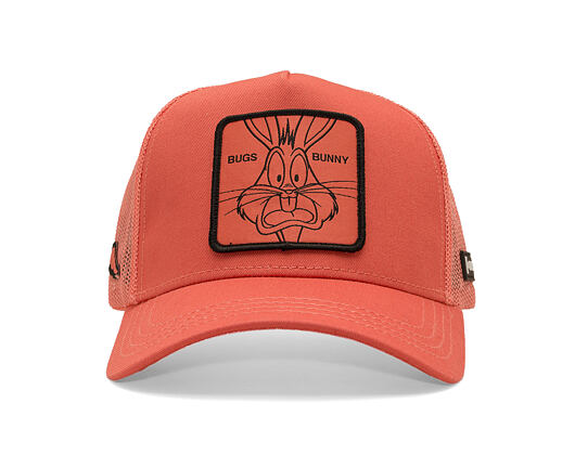 Cap Capslab - Looney Tunes Trucker - Bugs Bunny Line Art Patch - Coral