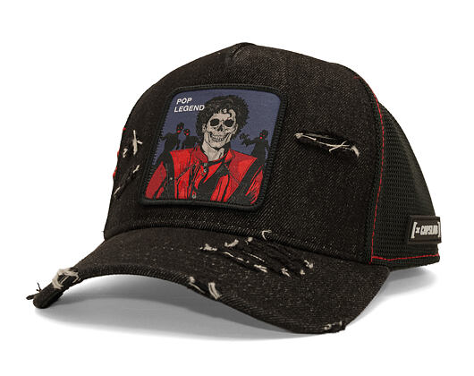 Cap Capslab - Thriller Pop Legend Trucker - Distressed Black Denim