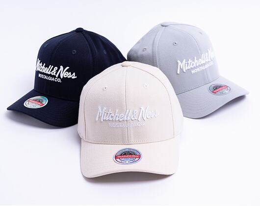Mitchell & Ness Pinscript Redline Snapback Branded Khaki Cap