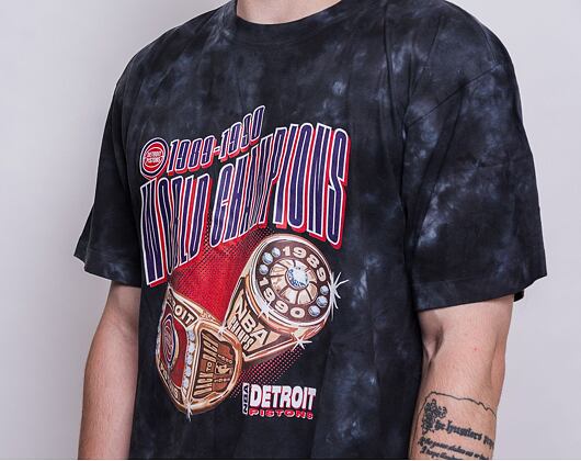 Mitchell & Ness Champions Tie Dye Tee Detroit Pistons Black T-Shirt