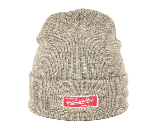 Mitchell & Ness Branded Roll Up Beanie Sand