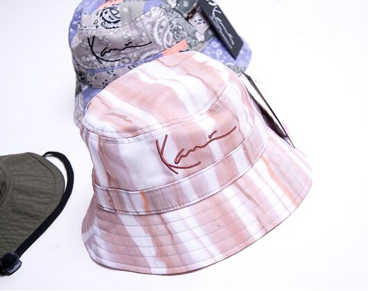 Karl Kani Signtaure Tie Dye Stripe Bucket Hat light sand/taupe