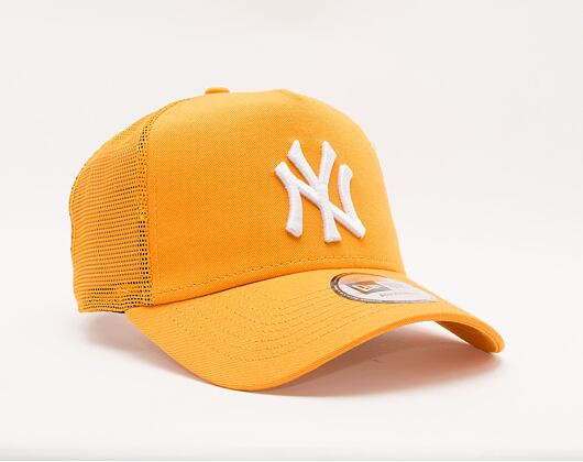 New Era 9FORTY A-Frame Trucker Tonal Mesh New York Yankees Snapback Tangerine Cap