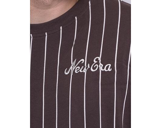 New Era Oversized Pinstripe Tee Brown / Off White
