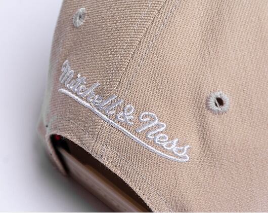 Mitchell & Ness Pinscript Classic Red Branded Wheat Cap