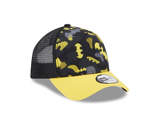 Dětská Kšiltovka New Era 9FORTY Kids A-Frame Trucker DC Print Batman Black / Upright Yellow