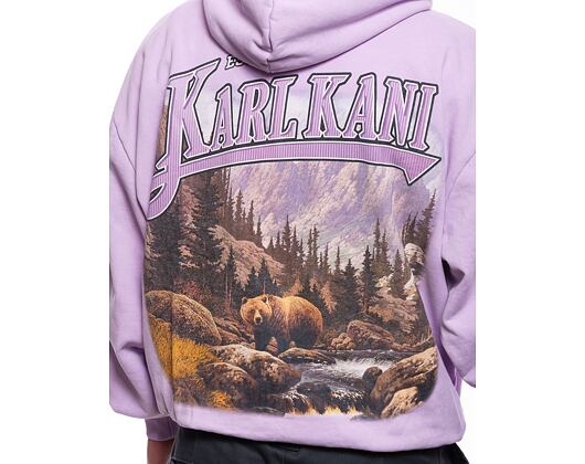 Mikina Karl Kani Small Signature OS Washed Heavy Sweat Landscape Hoodie purple