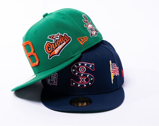 Kšiltovka New Era 59FIFTY MLB Coops All Over Print Baltimore Orioles Cooperstown Team Color