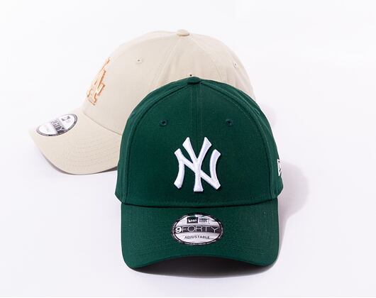Kšiltovka New Era - MLB Essential 9FORTY - NY Yankees - Dark Green / White