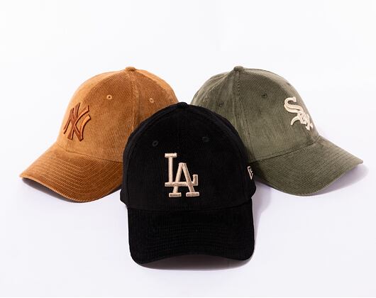 Kšiltovka New Era 9FORTY MLB Cord Los Angeles Dodgers Black / Ash Brown