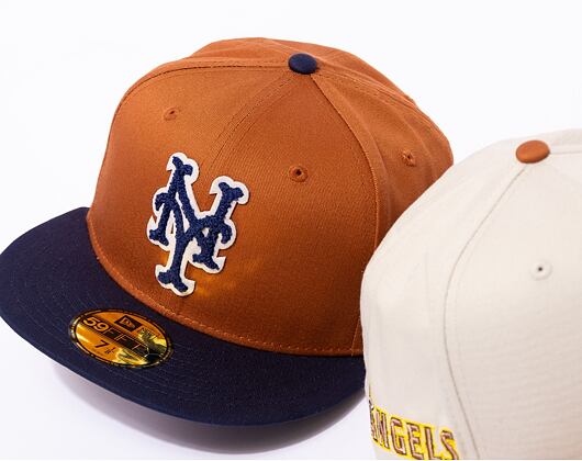 Kšiltovka New Era 59FIFTY MLB Boucle New York Mets Caramel Brown / Navy / Stone