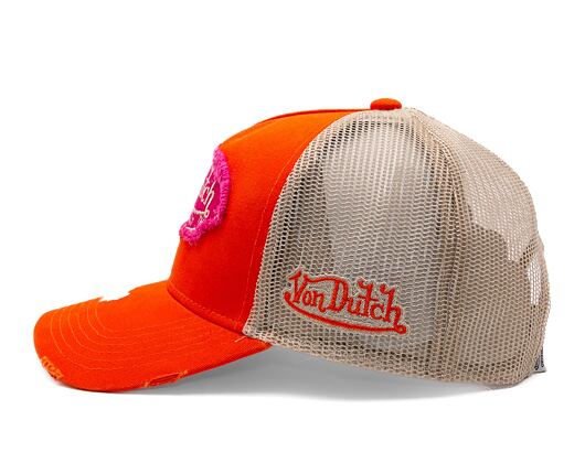 Kšiltovka Von Dutch Trucker Kalmar - Cotton Twill - Orange/Pink