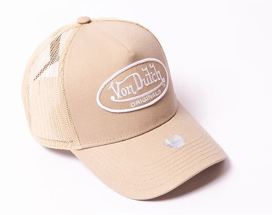 Kšiltovka Von Dutch Trucker Boston - Cotton Twill - Beige/Beige