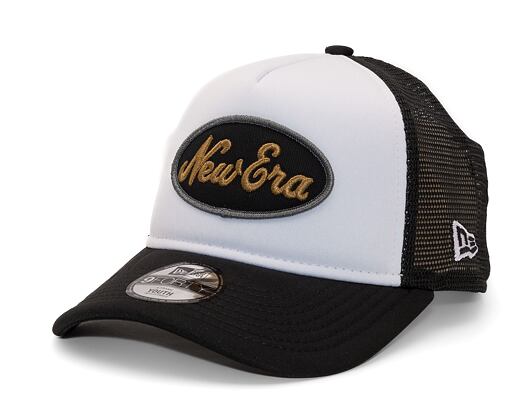 Dětská kšiltovka New Era 9FORTY Kids A-Frame Trucker Oval Black / White