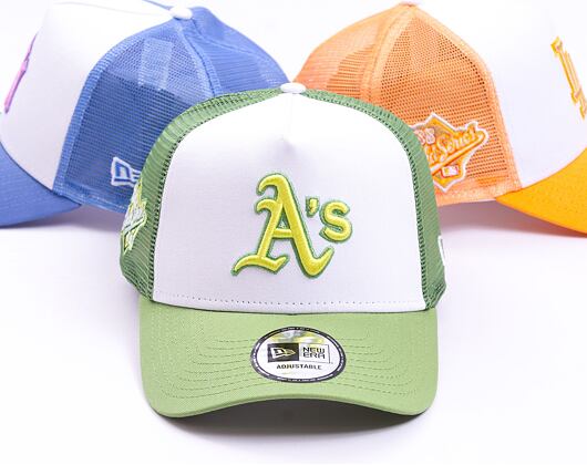Kšiltovka New Era 9FORTY A-Frame Trucker MLB Style Activist Oakland Athletics Cooperstown Green / Cy