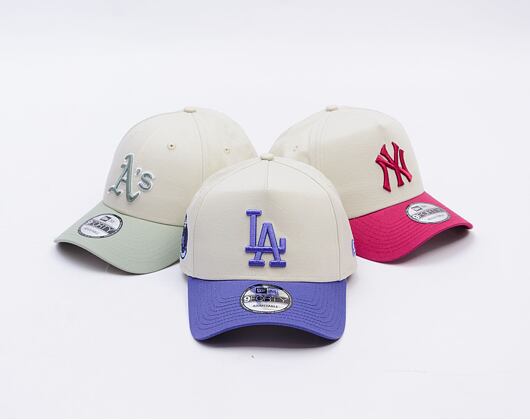 Kšiltovka New Era - MLB Cream & Patch 9FORTY A-Frame - LA Dodgers - Cream / Blue