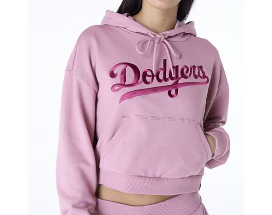 Dámská Mikina New Era - MLB Graphic Crop Hoodie - LA Dodgers - Pink