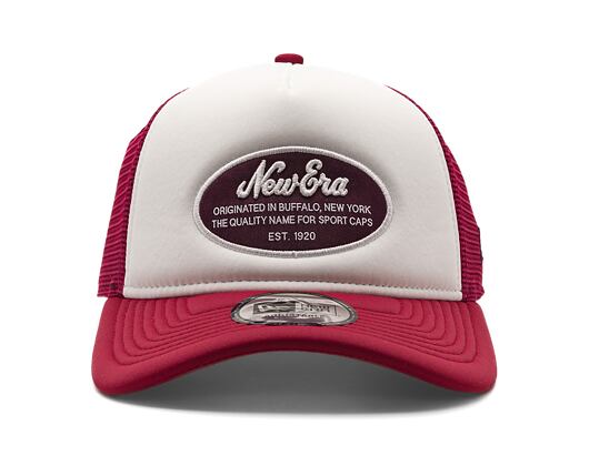 Kšiltovka New Era - Branded Oval Foam Patch 9FORTY Trucker - White / Cherry