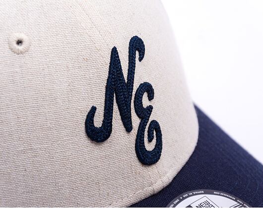 Kšiltovka New Era - Branded Linen 9FORTY - Stone / Navy
