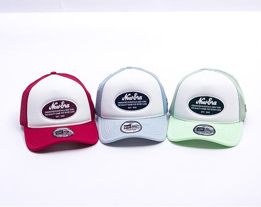 Kšiltovka New Era - Branded Oval Foam Patch 9FORTY Trucker - White / Cherry
