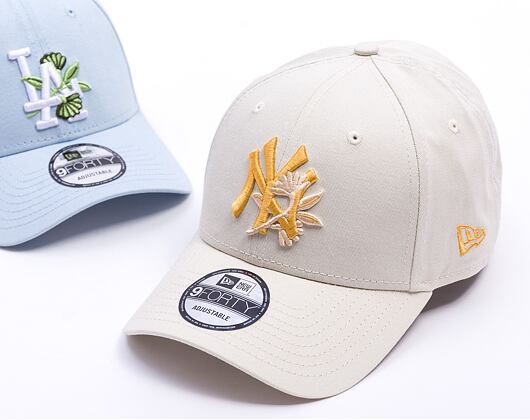 Kšiltovka New Era - MLB Floral Icon 9FORTY - NY Yankees - Ivory / Yellow
