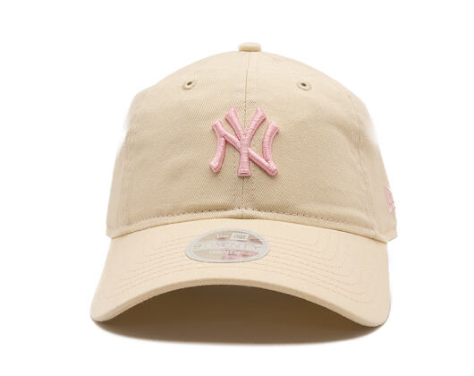 Dámská Kšiltovka New Era - MLB Contrast Stitch 9TWENTY - NY Yankees - Cream / Pink